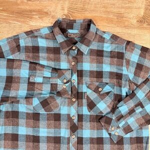 Five Brother Womens Flannel Shirt Buffalo Plaid Workwear 3XL Plus Outdoor Button